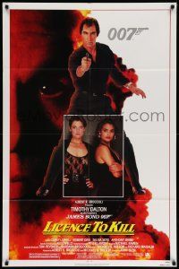 5j577 LICENCE TO KILL 1sh '89 Timothy Dalton as James Bond, sexy Carey Lowell & Talisa Soto!