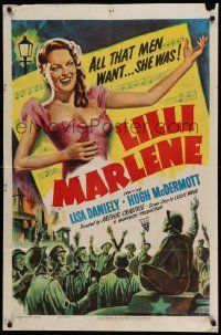 5j581 LILLI MARLENE style A 1sh '51 sexy French Lisa Daniely was all that men want!