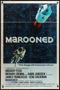 5j628 MAROONED style B 1sh '69 John Sturges, cool different art of astronaut & constellations!