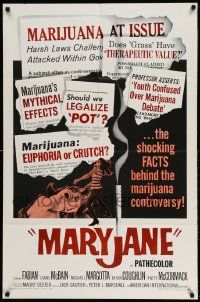 5j629 MARYJANE 1sh '68 AIP, marijuana, drugs, Fabian, Teri Garr, the shocking facts!