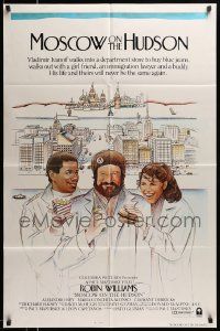 5j650 MOSCOW ON THE HUDSON int'l 1sh '84 great artwork of Russian Robin Williams by Craig!