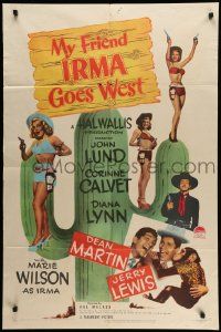 5j659 MY FRIEND IRMA GOES WEST 1sh '50 Martin & Lewis with 3 sexy half-dressed babes on cactus!