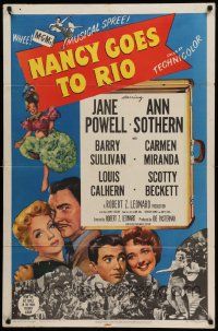 5j668 NANCY GOES TO RIO 1sh '50 Jane Powell, Ann Sothern, Barry Sullivan, Carmen Miranda