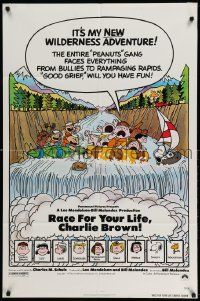 5j734 RACE FOR YOUR LIFE CHARLIE BROWN 1sh '77 Charles M. Schulz, art of Snoopy & Peanuts gang!