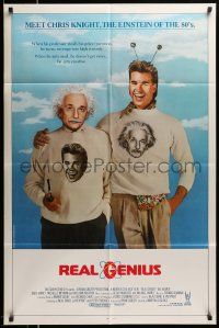 5j740 REAL GENIUS int'l 1sh '85 Val Kilmer is the Einstein of the '80s, Jon Gries, sci-fi comedy!