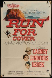 5j760 RUN FOR COVER 1sh '55 James Cagney, Viveca Lindfors, John Derek, directed by Nicholas Ray!