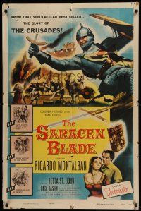 5j763 SARACEN BLADE 1sh '54 William Castle, Ricardo Montalban, The Crusades!