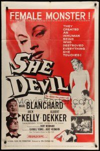 5j789 SHE DEVIL 1sh '57 sexy inhuman female monster who destroyed everything she touched!