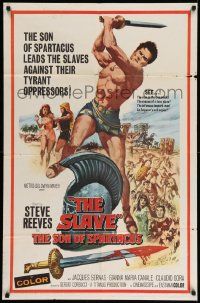 5j808 SLAVE 1sh '63 Il Figlio di Spartacus, art of Steve Reeves as the son of Spartacus!