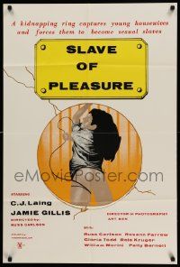 5j809 SLAVE OF PLEASURE 24x36 1sh '78 Jamie Gillis, a film about the violence of LOVE!