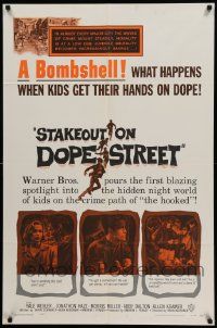 5j830 STAKEOUT ON DOPE STREET 1sh '58 this is what happens when kids get their hands on dope!