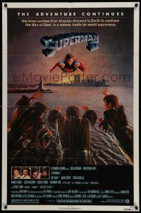 5j855 SUPERMAN II NSS style 1sh '81 Christopher Reeve, Terence Stamp, great image of villains!