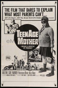 5j876 TEENAGE MOTHER 1sh '66 way more than nine months of trouble, camp classic!