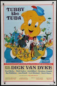 5j919 TUBBY THE TUBA 1sh R77 Dick Van Dyke, cartoon art of musical instruments!