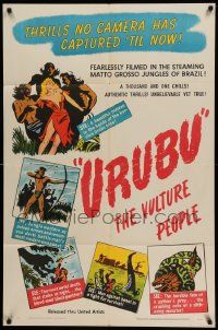 5j932 URUBU THE VULTURE PEOPLE 1sh '48 people from the jungles of Brazil, 1000 authentic chills!