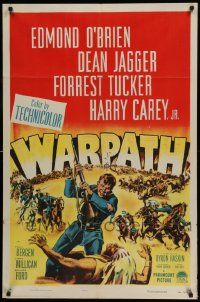 5j955 WARPATH 1sh '51 Edmond O'Brien, Dean Jagger, soldiers vs. Native Americans!