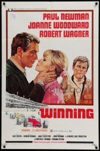 5j978 WINNING 1sh '69 Paul Newman, Joanne Woodward, Indy car racing art by Howard Terpning!