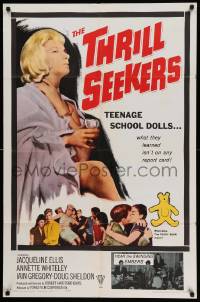 5j992 YELLOW TEDDYBEARS 1sh '64 Thrill Seekers, teen doll, what they learned isn't on report card