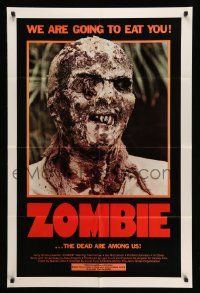 5j997 ZOMBIE 1sh '80 Zombi 2, Lucio Fulci classic, gross c/u of undead, we are going to eat you!