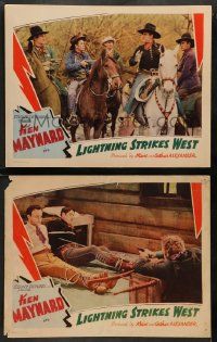 5k935 LIGHTNING STRIKES WEST 2 LCs '40 great images of Ken Maynard and his horse Tarzan!