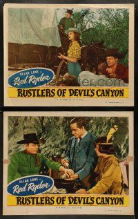 5k965 RUSTLERS OF DEVIL'S CANYON 2 LCs '47 Allan Lane as Red Ryder, western scenes!