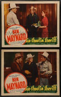 5k969 SIX-SHOOTIN' SHERIFF 2 LCs '38 great images of Ken Maynard & Marjorie Reynolds!
