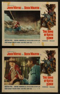 5k972 SONS OF KATIE ELDER 2 LCs '65 cool images of cowboys John Wayne & Dean Martin!
