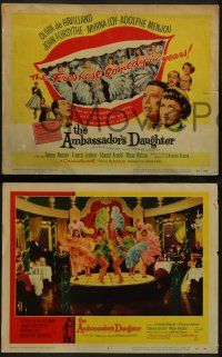 5k036 AMBASSADOR'S DAUGHTER 8 LCs '56 Olivia de Havilland, Adolphe Menjou, sexy dancers!