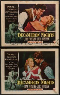 5k127 DECAMERON NIGHTS 8 LCs '53 Joan Fontaine & Louis Jourdan, love tales enjoyed by millions!