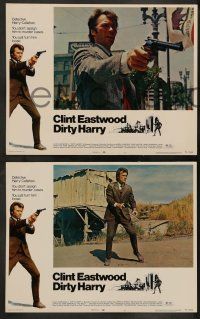 5k136 DIRTY HARRY 8 LCs '71 great images of Clint Eastwood, Don Siegel crime classic!