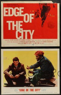 5k146 EDGE OF THE CITY 8 LCs '56 Saul Bass TC design, you'll watch it from the edge of your seat!