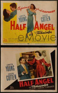 5k215 HALF ANGEL 8 LCs '51 Loretta Young, Joseph Cotten, confessions of a female sleepwalker!