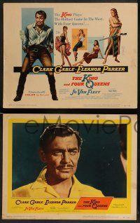 5k298 KING & FOUR QUEENS 8 LCs '57 great images of Clark Gable, Eleanor Parker, Raoul Walsh!