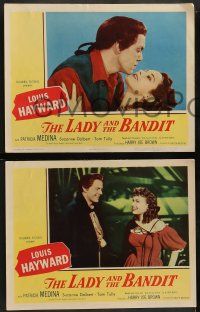 5k657 LADY & THE BANDIT 7 LCs '51 great images of Louis Hayward & Patricia Medina!
