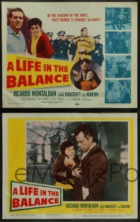 5k323 LIFE IN THE BALANCE 8 LCs '55 early Ricardo Montalban, Anne Bancroft, Lee Marvin!