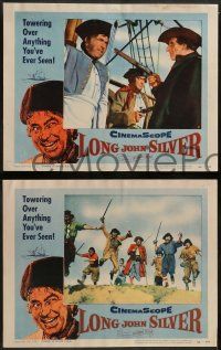 5k335 LONG JOHN SILVER 8 LCs '54 Kit Taylor & Robert Newton as most colorful pirate of all time!