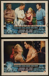 5k442 PEARL OF THE SOUTH PACIFIC 8 LCs '55 many images of sexy Virginia Mayo & Dennis Morgan!