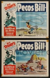 5k787 PECOS BILL 4 LCs '54 cool images from Walt Disney western cowboy cartoon!