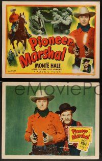 5k444 PIONEER MARSHAL 8 LCs '49 great huge close up artwork of smiling cowboy Monte Hale!