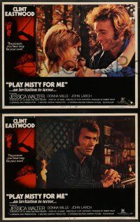 5k446 PLAY MISTY FOR ME 8 LCs '71 classic Clint Eastwood, Jessica Walter, an invitation to terror!