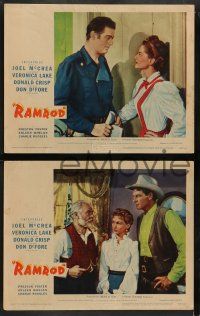 5k861 RAMROD 3 LCs '47 Lloyd Bridges, Charlie Ruggles, Joel McCrea & Veronica Lake in western action