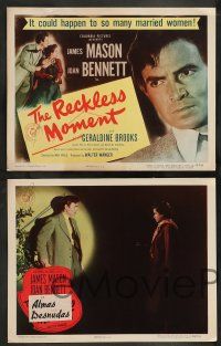 5k458 RECKLESS MOMENT 8 LCs '49 James Mason, Joan Bennett, directed by Max Ophuls!