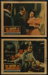 5k792 REVENGE OF FRANKENSTEIN 4 LCs '58 Hammer, English horror, Peter Cushing, Eunice Gayson!