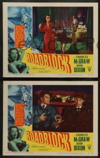 5k865 ROADBLOCK 3 LCs '51 Charles McGraw & Joan Dixon in crime film noir!