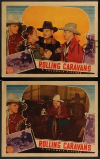 5k796 ROLLING CARAVANS 4 LCs '38 cowboy western images of John Jack Luden and Eleanor Stewart!