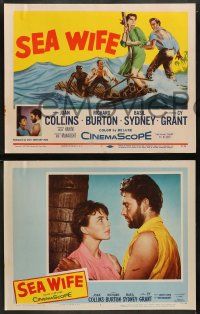5k495 SEA WIFE 8 LCs '57 cool images of sexiest Joan Collins in the title role w/ Richard Burton!