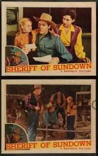 5k870 SHERIFF OF SUNDOWN 3 LCs '44 cool images of cowboy Allan Rocky Lane, Linda Stirling!