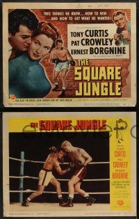 5k536 SQUARE JUNGLE 8 LCs '56 Pat Crowley, Borgnine, boxing Tony Curtis fighting in the ring!
