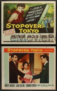 5k550 STOPOVER TOKYO 8 LCs '57 cool images of sexy young Joan Collins, Robert Wagner, O'Brien!