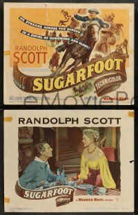 5k560 SUGARFOOT 8 LCs '51 cowboy Randolph Scott in western action & w/pretty Adele Jergens!